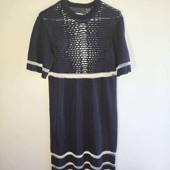 Alexander Wang x H&M Black Mesh Mini Dress Dark Romance Whimsigoth Size Small - Picture 3 of 11